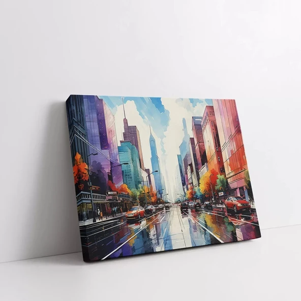 Yükseklerden Şehir Manzarası Kanvas Tablo ürün görseli