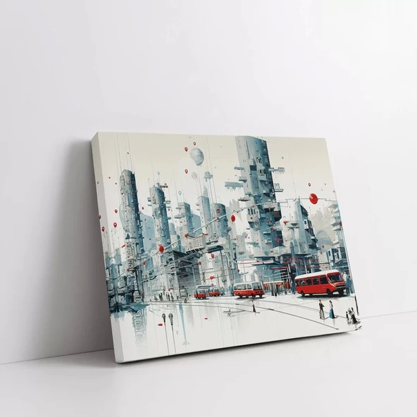 Modern Şehir Karmaşası Kanvas Tablo ürün görseli