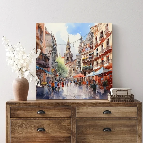 Renkli Sokaklar Kanvas Tablo - Resim 2