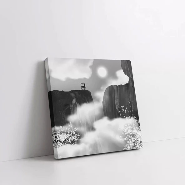 Kayalık Şelale Kanvas Tablo - Resim 2