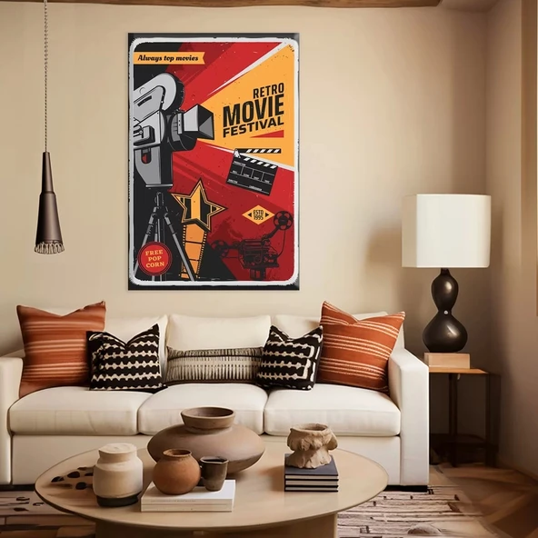 Film Festivali Nostaljisi Kanvas Tablo ürün görseli