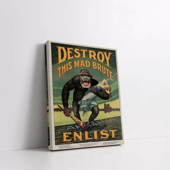 ''King Kong'' Vintage Kanvas Tablo - Resim 2