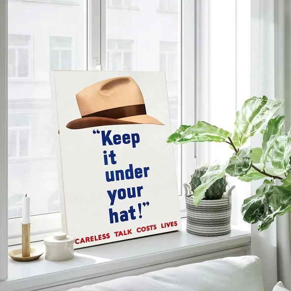 Under Your Hat Vintage Kanvas Tablo - Resim 3