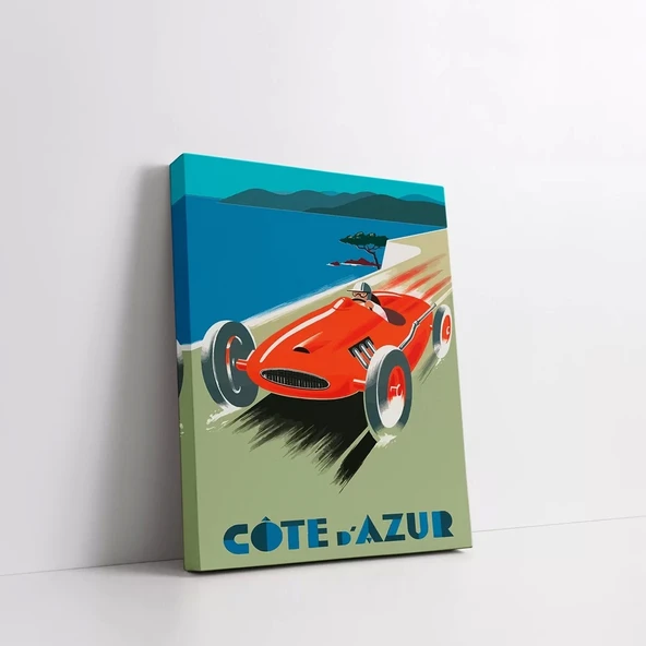 Mavi Sahil Yarışı Kanvas Tablo - Resim 2