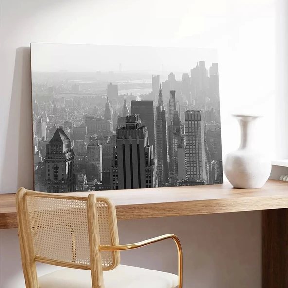 Gökdelenlerin Arasında Kanvas Tablo - Resim 3