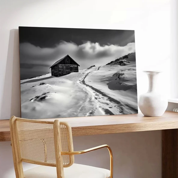 Dağ Kulübesi Kanvas Tablo - Resim 3