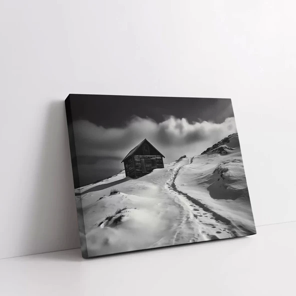Dağ Kulübesi Kanvas Tablo - Resim 2