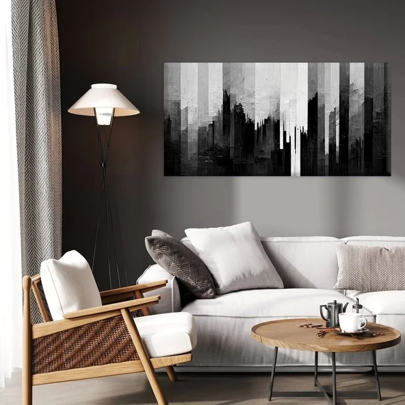 Soyut Şehir Silueti Kanvas Tablo ürün görseli