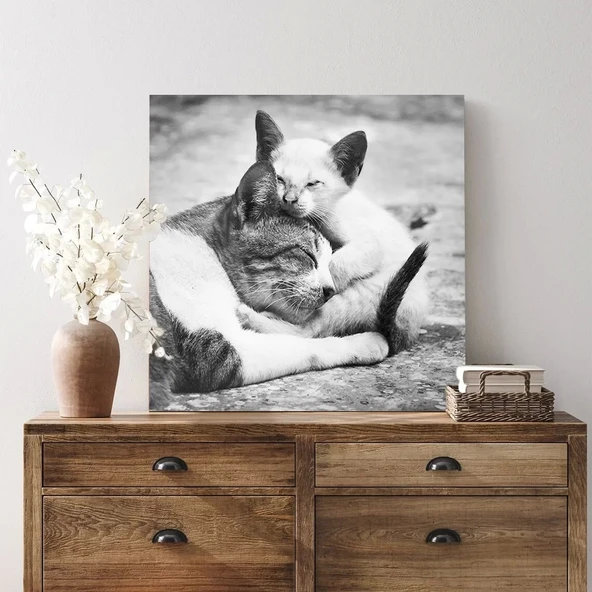 Dostça Sarılma Kanvas Tablo - Resim 3