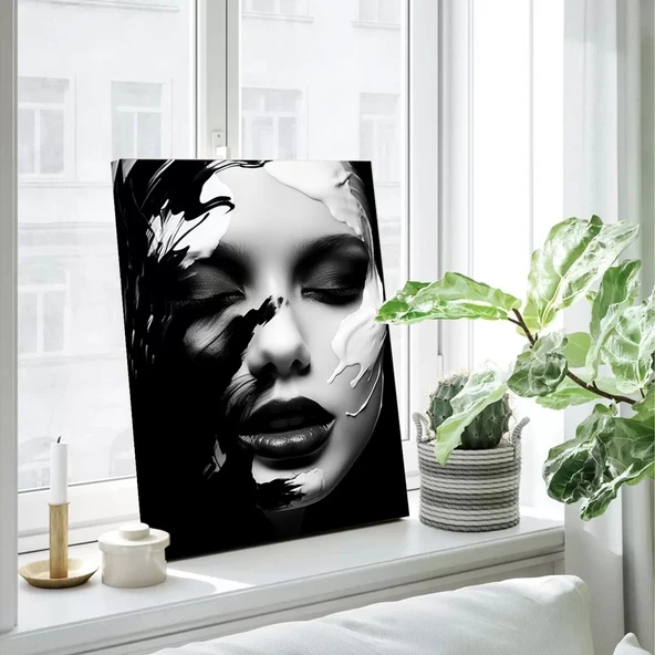 Yüzdeki Karma Kanvas Tablo - Resim 3