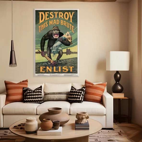 ''King Kong'' Vintage Kanvas Tablo ürün görseli