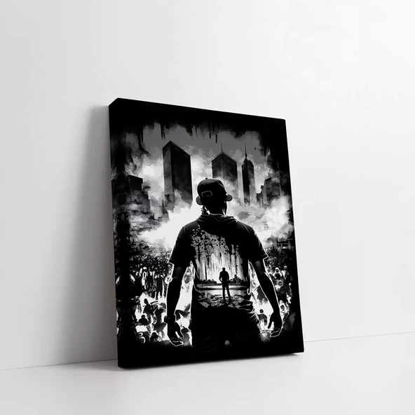 Savaşçının Silüeti Kanvas Tablo - Resim 2
