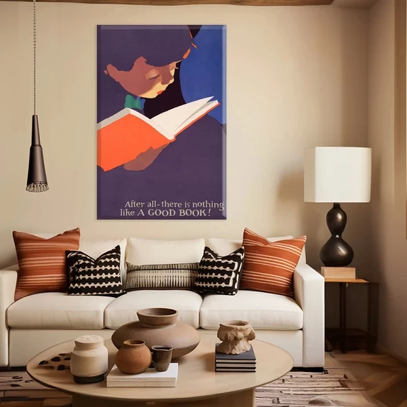Kütüphane Köşesi Kanvas Tablo ürün görseli