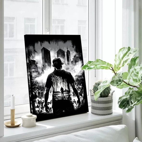 Savaşçının Silüeti Kanvas Tablo - Resim 3