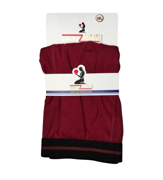 Erkek Büyük Beden Battal Boy Likralı Boxer Bordo - 2