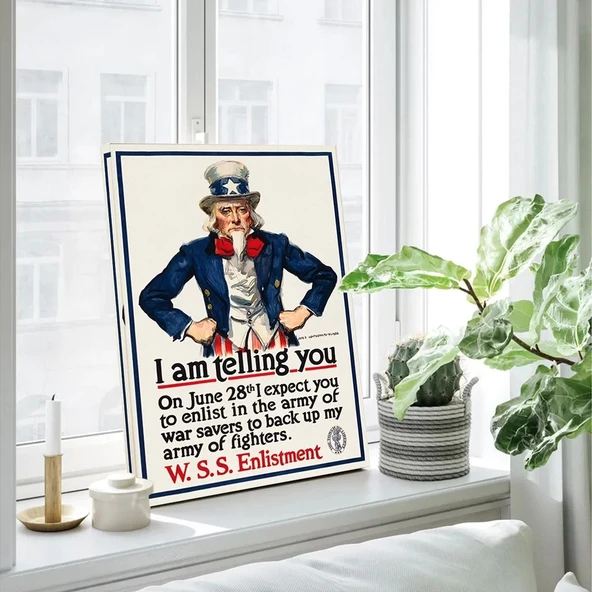 Uncle Sam Vintage Kanvas Tablo - Resim 3