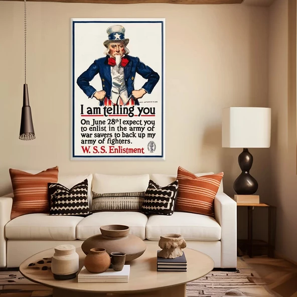 Uncle Sam Vintage Kanvas Tablo ürün görseli