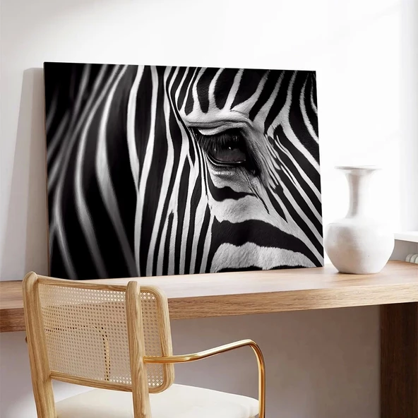 Zebra Desenleri Kanvas Tablo - Resim 3