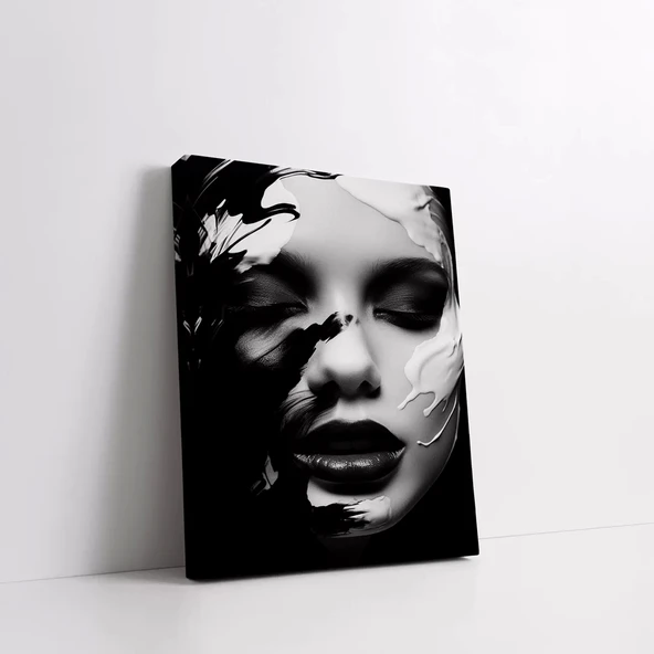 Yüzdeki Karma Kanvas Tablo - Resim 2