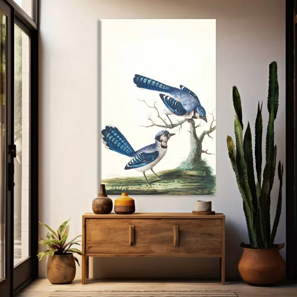 Mavi Kuşlar Kanvas Tablo ürün görseli