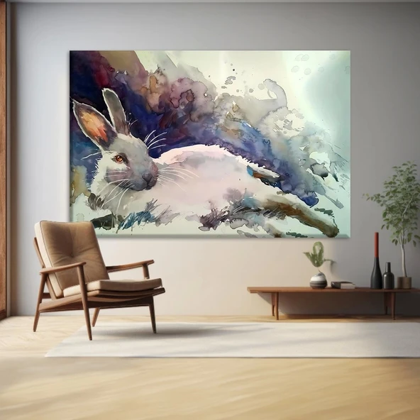 Dinlenen Tavşan Kanvas Tablo ürün görseli
