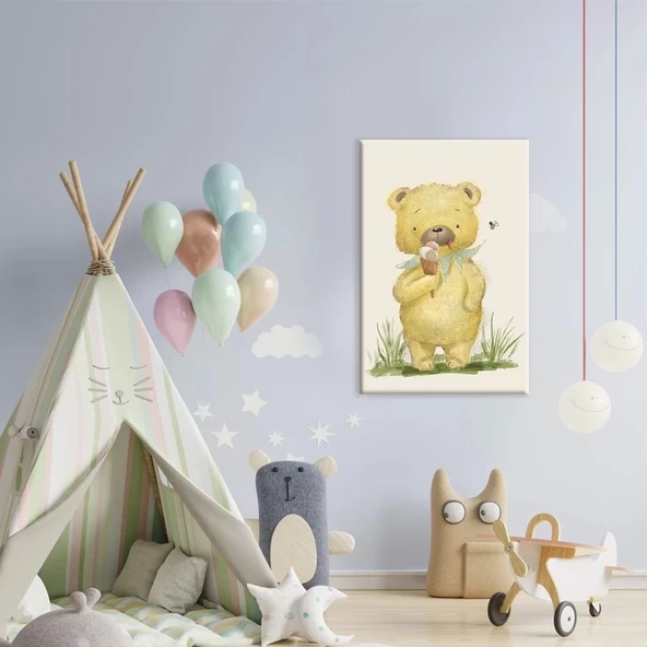 Dondurmalı Ayı Kanvas Tablo ürün görseli