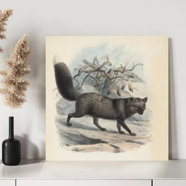 Kış Ormanının Sakini Kanvas Tablo - Resim 3