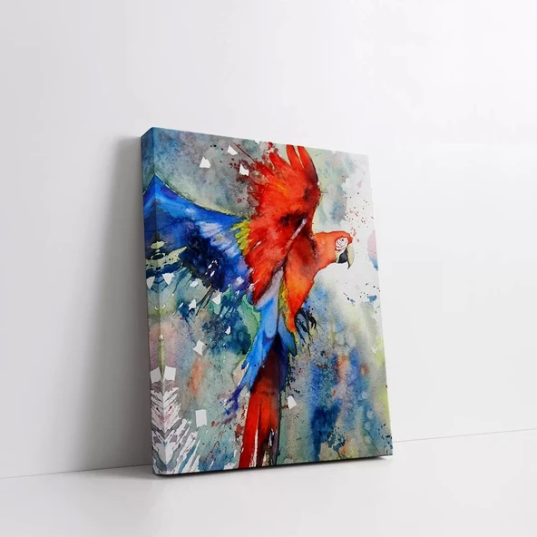 Kızıl Papağan Kanvas Tablo - Resim 2