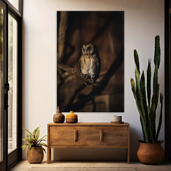 Daldaki Baykuş Kanvas Tablo ürün görseli