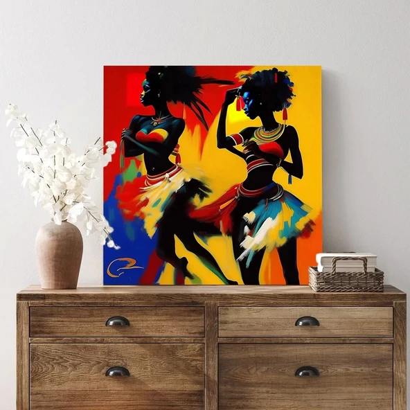 Etnik Dansçılar Kanvas Tablo - Resim 2