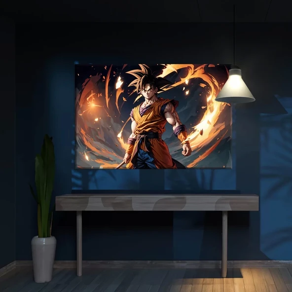 Dragon Ball Ateşler Kanvas Tablo ürün görseli