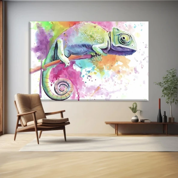 Kamelyonun Renk Dansı Kanvas Tablo ürün görseli