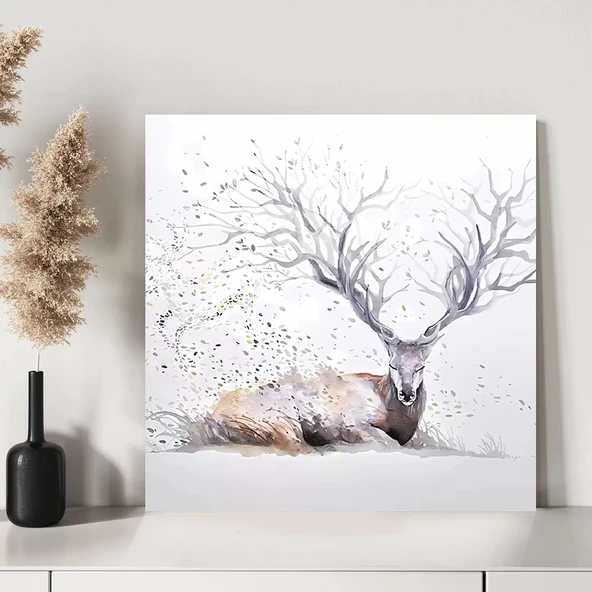 Yetişkin Geyik Kanvas Tablo - Resim 3