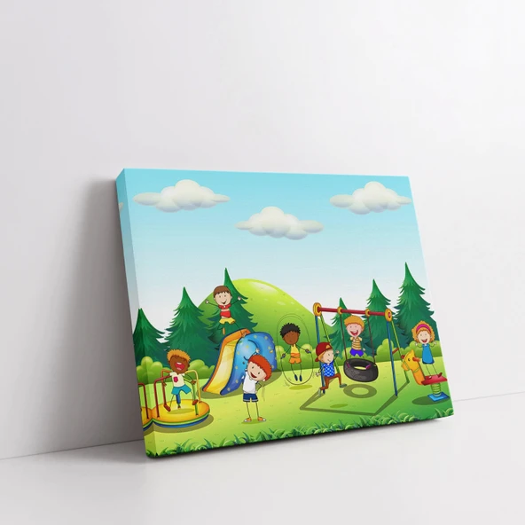 Çocuklar Oyun Parkı Kanvas Tablo - Resim 3
