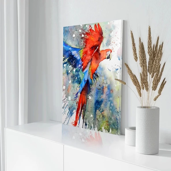 Kızıl Papağan Kanvas Tablo - Resim 3