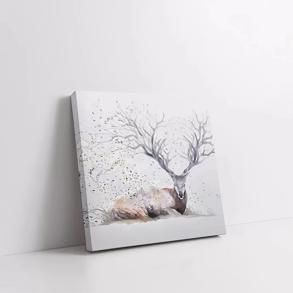 Yetişkin Geyik Kanvas Tablo - Resim 2