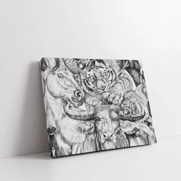 Ormanın Kraliyet Ailesi Kanvas Tablo - Resim 2