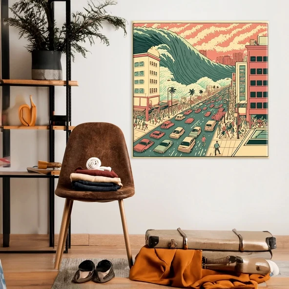 Yaklaşan Tsunami Kanvas Tablo ürün görseli