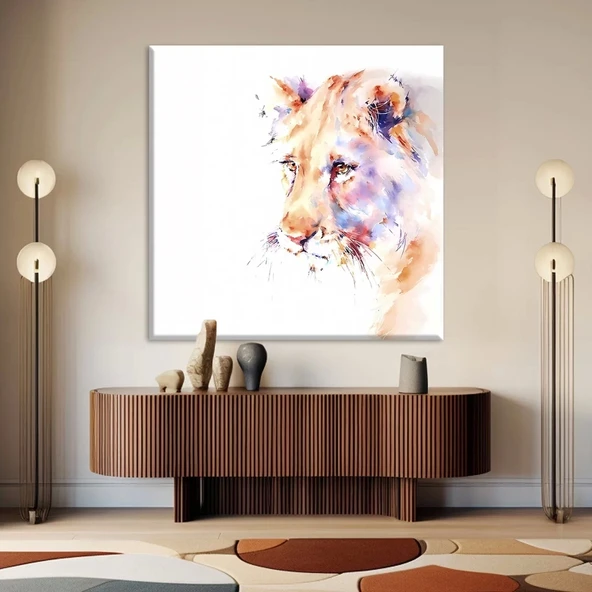 Renklerin Hakimi Aslan Kanvas Tablo ürün görseli
