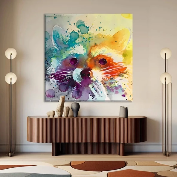 Renk Cümbüşü Tilki Kanvas Tablo ürün görseli