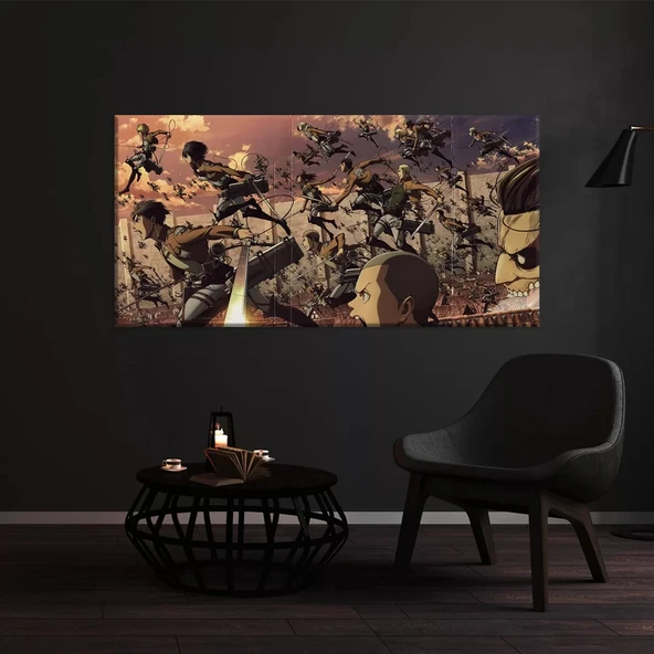 Attack On Titan Çoklu Kanvas Tablo ürün görseli