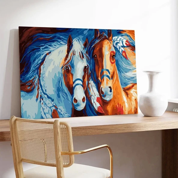 Mavi Suların Atları Kanvas Tablo - Resim 3