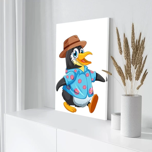 Keşifçi Penguen Kanvas Tablo - Resim 3