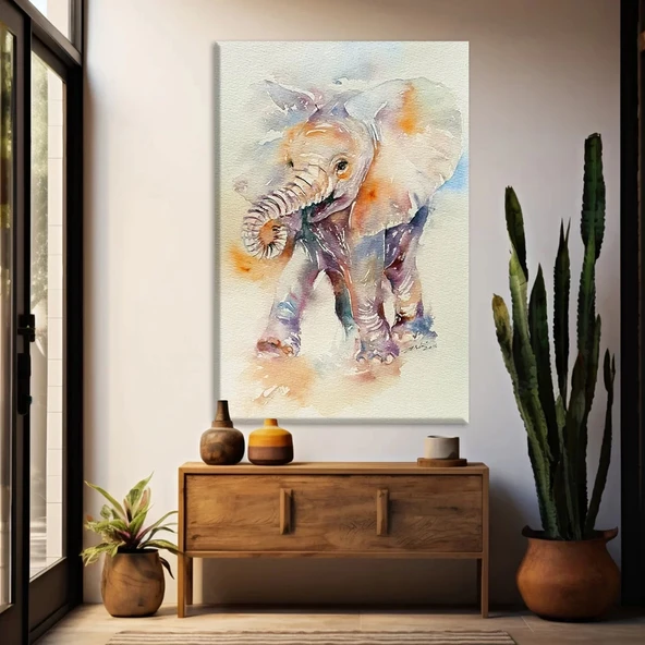 Neşeli Yavru Fil Kanvas Tablo ürün görseli