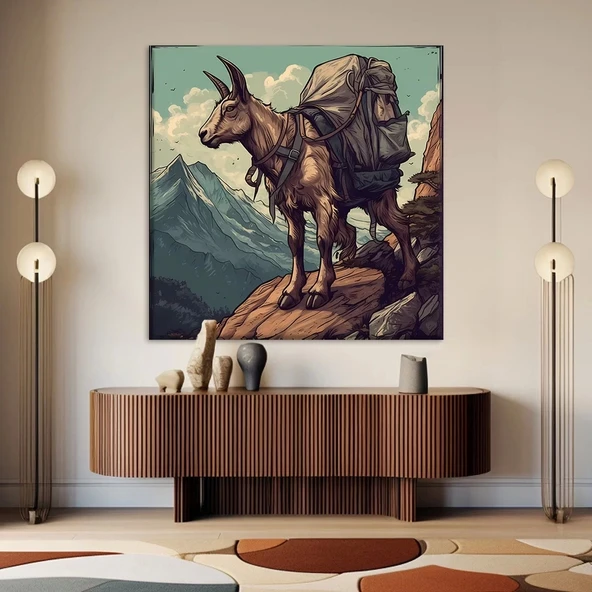 Gezgin Keçi Kanvas Tablo ürün görseli