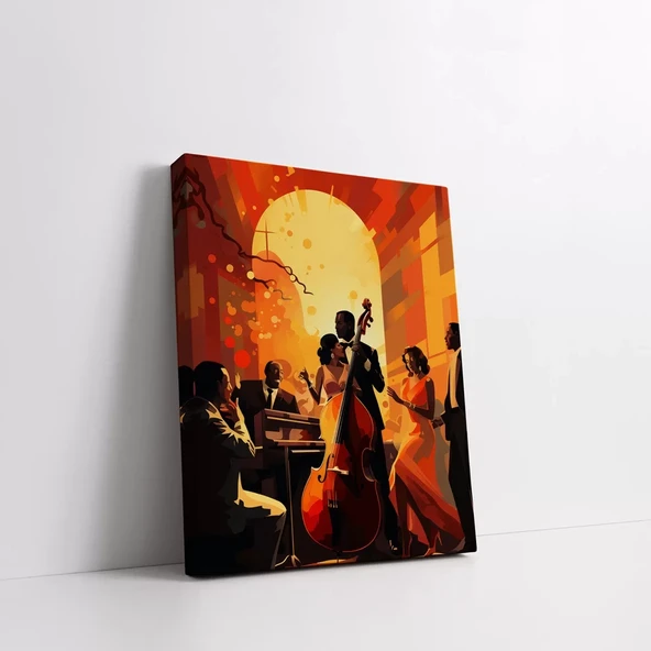 Jazz Gecesi Kanvas Tablo - Resim 3