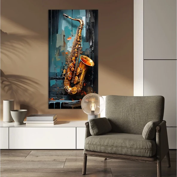 Saksofon Melodisi Kanvas Tablo ürün görseli