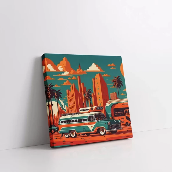 Klasik Araba Gösterisi Kanvas Tablo - Resim 2