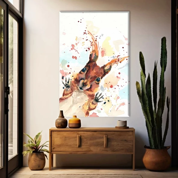 Kırmızı Sincap Kanvas Tablo ürün görseli