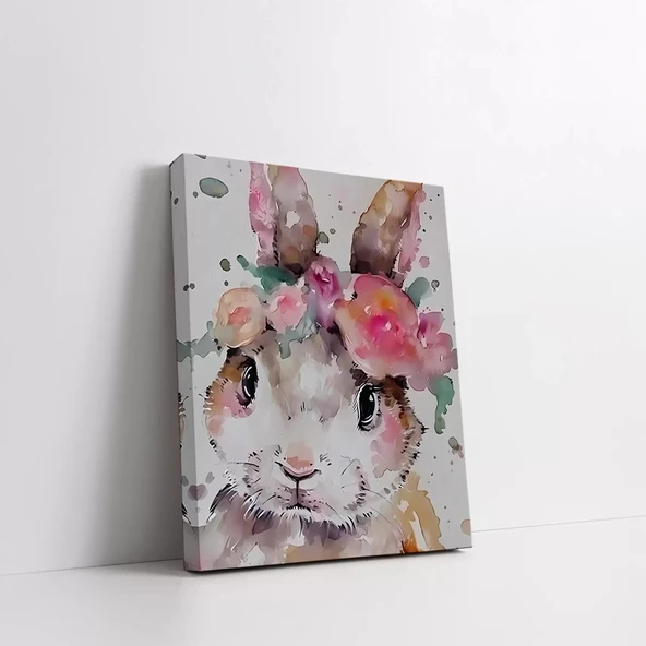 Sevimli Tavşan Kanvas Tablo - Resim 2